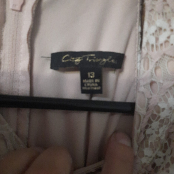 NWT City Triangles Womens Juniors Semi Formal Blush/Ivory Lace Cocktail Dress - Picture 5 of 5